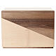 Urna cineraria mod. Iuncti acero con intarsio noce linea Dona 20x25x20 cm s1
