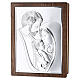 Ascheurne in Buchform aus Eschenholz der Produktlinie Dona mit Reliefbild der Heiligen Familie und 999er Silberauflage 35x30x15 cm s1