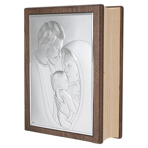 Urne cinéraire livre frêne plaqué argent 999 Sainte Famille 35x30x15 cm Gamme Unica 4