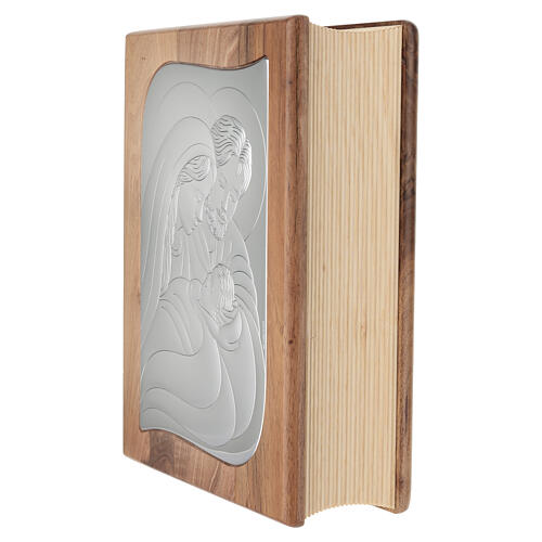 Urne cinéraire livre frêne plaqué argent 999 Sainte Famille 35x30x15 cm Gamme Unica 4
