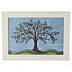 Urna cinerária formato quadro freixo Árvore da Vida em couro 45x5x35 cm linha Unica s1