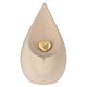 Lacrima Cremation Urn in linden wood with gold heart, Val Gardena s1