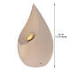 Lacrima Cremation Urn in linden wood with gold heart, Val Gardena s3