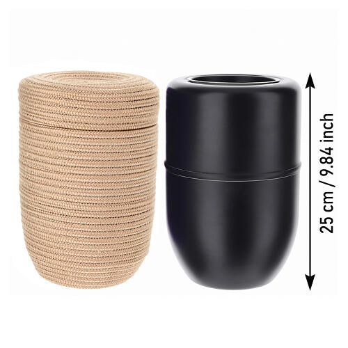InCorda Shellon sand-coloured cremation urn with woven covering 3