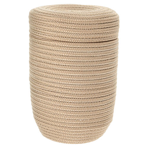 Urne cinéraire InCorda, gamme Shellon couleur sable, avec revêtement tressé 1