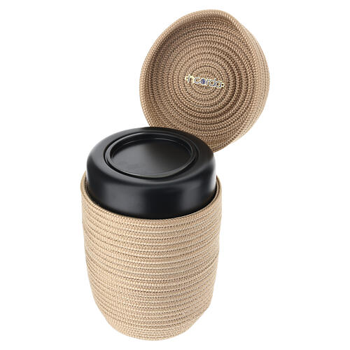 Urne cinéraire InCorda, gamme Shellon couleur sable, avec revêtement tressé 4