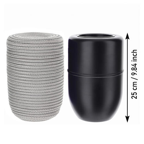 InCorda Shellon grey cremation urn with woven covering 3