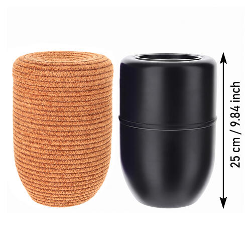 Urna cineraria InCorda linea Velvet arancione con rivestimento in velluto 3