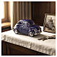 Urna cineraria auto d'epoca blu ceramica artistica s2