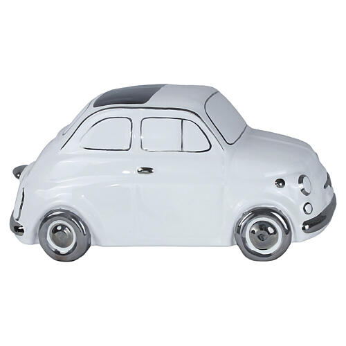 Urna cineraria ispirata a un'automobile d'epoca bianca ceramica artistica 3