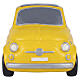 Urne cinéraire en céramique artistique représentant une petite voiture jaune au toit noir s4