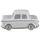 Artistic ceramic cremation urn in the shape of a light grey vintage car s4