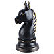 Cavallo degli scacchi nero con criniera oro urna cineraria ceramica artistica s3