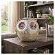 Urne funéraire hibou blanc en céramique artistique décorée s2
