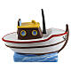Artistic ceramic white boat-shaped cinerary urn with wave-effect base s1