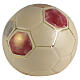 Bola de futebol dourada e creme, urna cinerária em cerâmica artística s1
