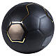Urna cineraria pallone da calcio nero con dettagli oro ceramica artistica s1