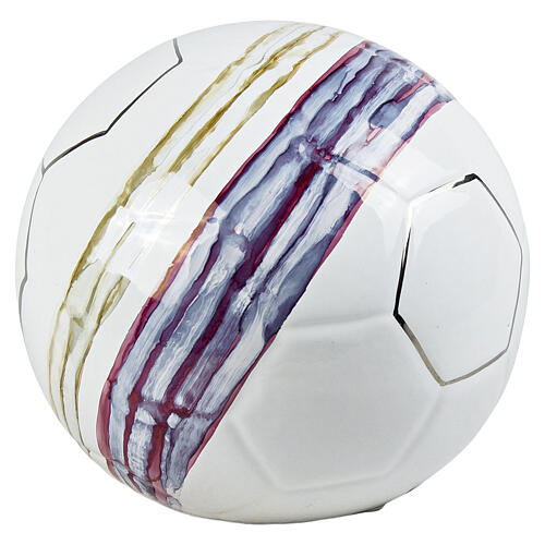 Urne cinéraire ballon de football multicolore en céramique artistique 1