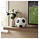 White and black soccer ball cremation urn, artistic ceramic s2