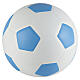 White and light‑blue soccer ball cremation urn in artistic ceramic s1