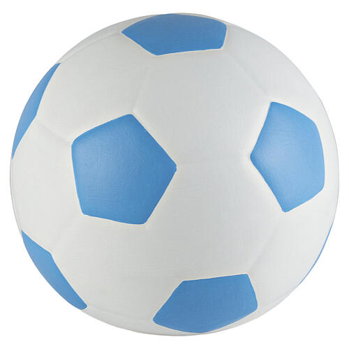 White and Light-Blue Soccer Ball Artisan Ceramic Cremation Urn 1