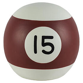 Number 15 billiard ball cremation urn, artistic ceramic