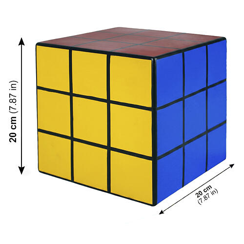 Urna cinerária em cerâmica artística em forma de cubo quebra-cabeças multicolorido 3