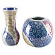 Vaso ad incastro con decoro geometrico urna cineraria ceramica artistica s3