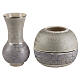 Grey marbled-effect cinerary urn with removable inset vase in artistic ceramic s3