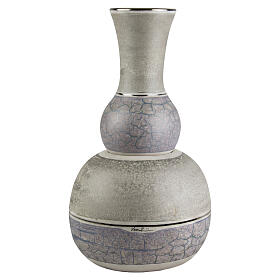 Vaso ad incastro grigio effetto marmorizzato urna cineraria ceramica artistica