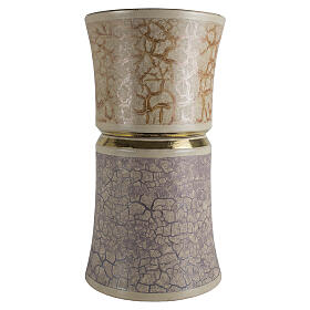 Urna cineraria a vaso beige ceramica artistica