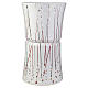 Urna cineraria a vaso con decoro a linee rosse ceramica artistica s1