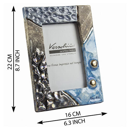 Blue textured ceramic photo-frame for 4x6 in photographs 3