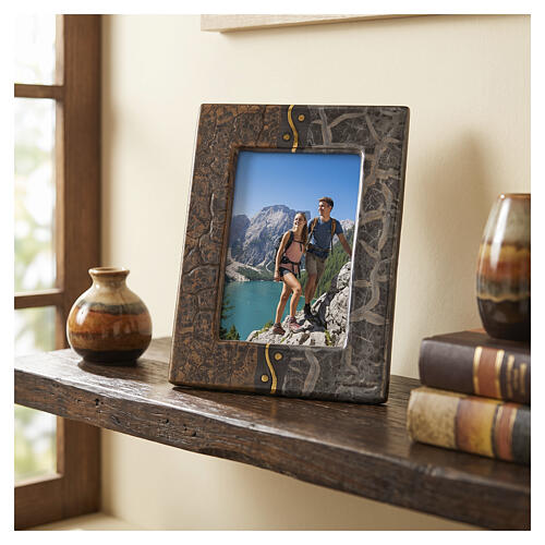 Double-decor ceramic photo-frame for 4x6 in photographs 2