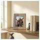 Cadre photo en céramique beige à double décor 10x15 cm s2