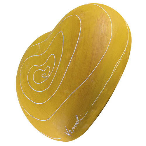 Yellow heart-shaped biodegradable urn 3