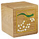 Ascheurne Armonia der Linie Dona aus Eichenholz mit Blumendekor, 20 × 20 cm s1