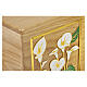 Rifiorire urn, Dona Wood range, oak wood with floral decoration, 8x8 in s2