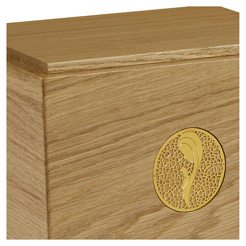 Urna Maria in preghiera legno rovere linea Dona 20x25x20 cm 3
