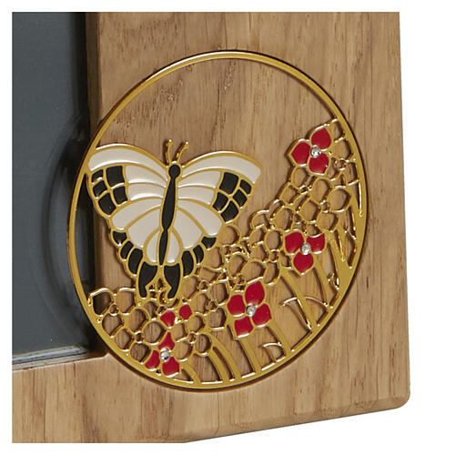Portarretrato Freedom madera roble motivo flores y mariposa línea Dona foto 15x10 cm 2