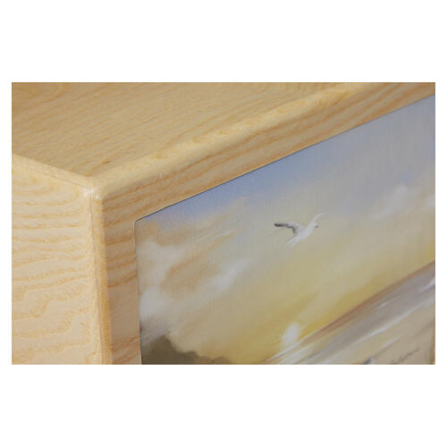 Tramonto ash wood urn, Dona range, 8x10x8 in 2