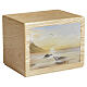 Urna «Tramonto» em madeira de freixo, linha Dona, com painel em couro, 20x25x20 cm s1