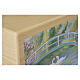 Urna cinerária Quiete em madeira de freixo linha Dona couro decoro cisnes 20x25x20 cm s2