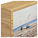 Riva chestnut wood cremation urn, Dona leather collection, 10x12x5 in s2