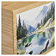 Ascheurne Riflesso d'acqua der Linie Dona aus Kastanienholz mit Ledereinsatz, 25 × 30 × 10 cm s2
