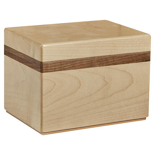 Ascheurne Semper der Linie Dona aus Ahornholz mit Intarsie aus italienischem Nussbaum, 20 × 25 × 20 cm 1