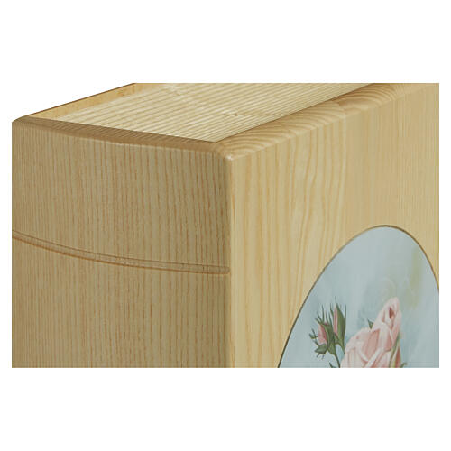 Ascheurne Rosa der Linie Unica in Buchform aus Eschenholz mit Ledereinsatz, 30 × 25 × 10 cm 2