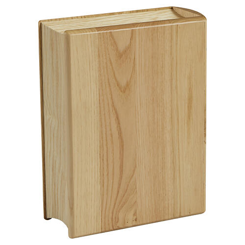 Ascheurne Christus der Linie Unica in Buchform aus Kastanienholz mit Messingeinsatz, 30 × 25 × 10 cm 3