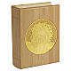 Ascheurne Christus der Linie Unica in Buchform aus Kastanienholz mit Messingeinsatz, 30 × 25 × 10 cm s1