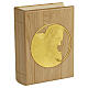 Ascheurne Padre Pio der Linie Unica in Buchform aus Kastanienholz mit Messingeinsatz, 30 × 25 × 10 cm s1